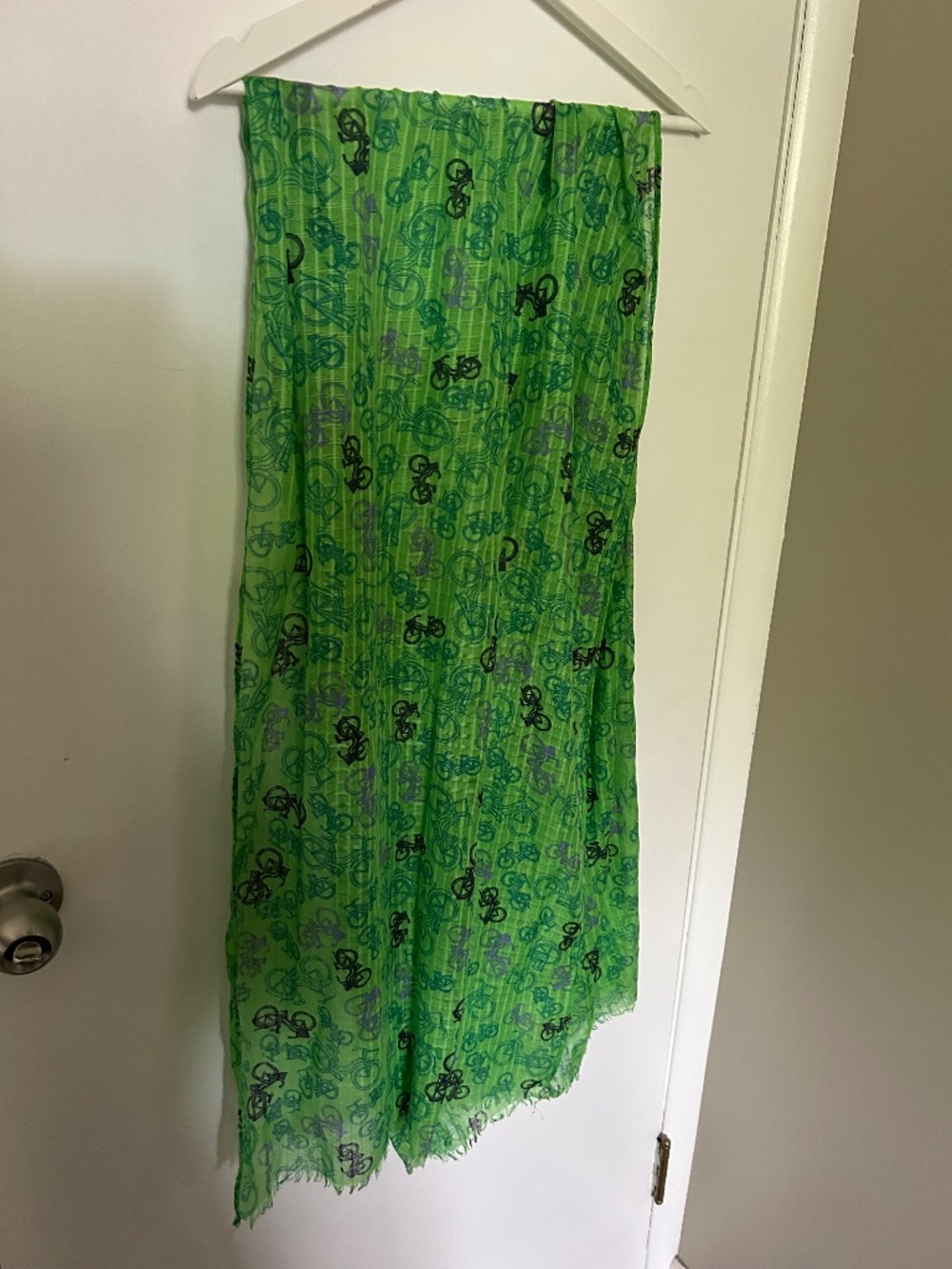 Lime Green Bike Pattern Scarf